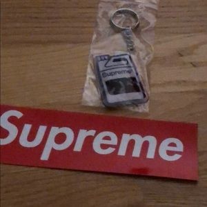 Supreme key chain with sticker new